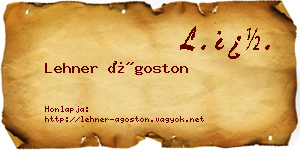 Lehner Ágoston névjegykártya